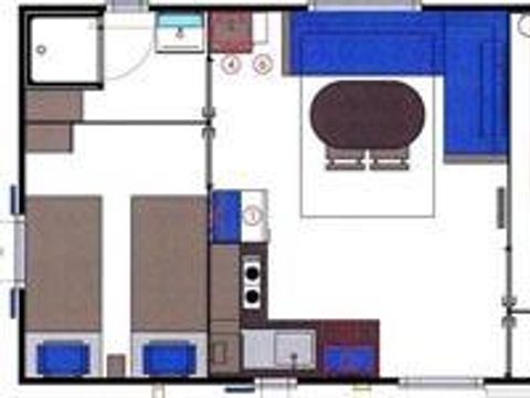 MOBILHOME 4 personnes - CALIFORNIA DUO TV 2 chambres - TV Terrasse 1/4 pers