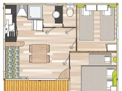 Chalet 1/5 personnes - CANNELLE - 2 chambres - TV