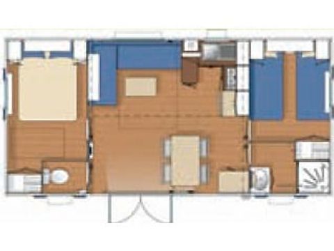 Mobilhome 1/4 personnes - Classique - 2 chambres - Avec terrasse