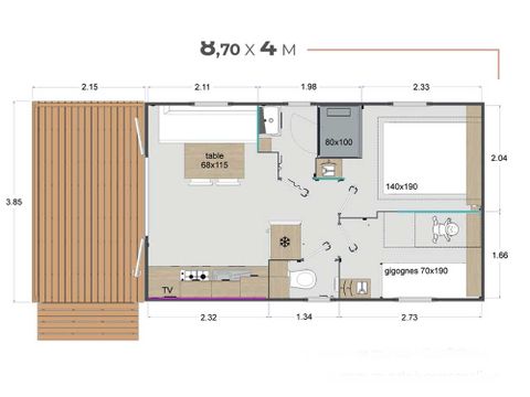 MOBILHOME 4 personnes - LODGE - 2 chambres