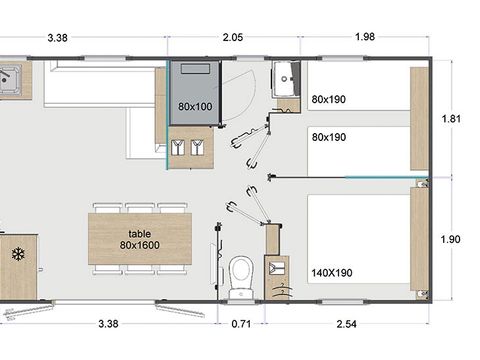 Mobilhome 8 personnes - QUATRO - 4 chambres