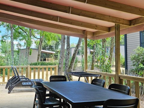 MOBILHOME 4 personnes - Cottage PREMIUM "TERRE et DUNE" - 32m² - terrasse bois semi-couverte - 2 chambres - Nouveauté 2024 4 pers
