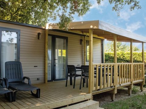 MOBILHOME 4 personnes - PREMIUM "TERRE et DUNE" - 32m² -  terrasse couverte 19 M²- 2 chambres - Nouveauté 2024