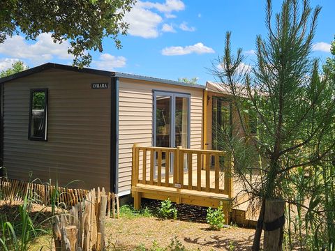 MOBILHOME 4 personnes - PREMIUM "TERRE et DUNE" - 32m² -  terrasse couverte 19 M²- 2 chambres - Nouveauté 2024