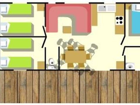 MOBILHOME 6 personnes - COTTAGE CONFORT 6p