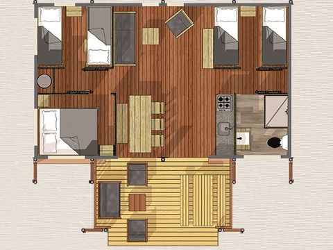 TENTE TOILE ET BOIS 7 personnes - Safari Lodge