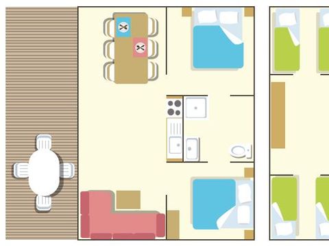 TENTE TOILE ET BOIS 8 personnes - Safari Lodge 8  personnes, Climatisée