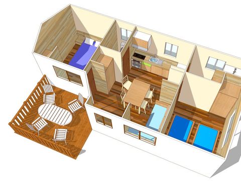 MOBILHOME 6 personnes - Comfort | 2 Ch. | 4/6 Pers. | Terrasse simple | Clim.