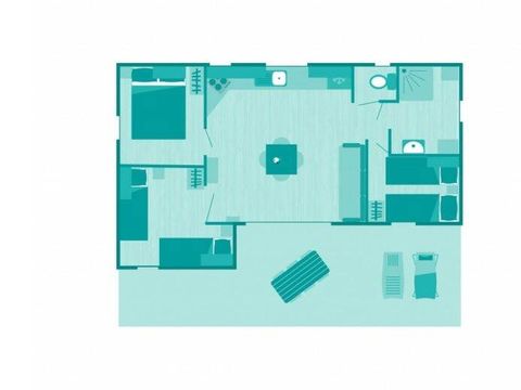 CHALET 6 personnes - Comfort XL | 3 Ch. | 6 Pers. | Terrasse simple | 1 SDB