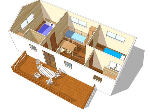 Mobilhome 4 personnes - Mobil-home | Comfort XL | 2 Ch. | 4 Pers. | Terrasse surélevée