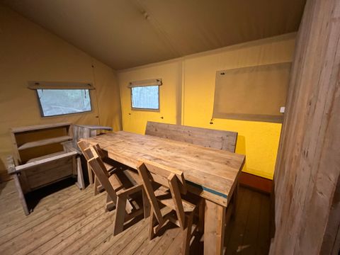 TENTE TOILE ET BOIS 5 personnes - tente lodge avec sanitaire SAINT JEAN