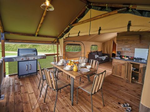 Tente en toile et en bois 7 personnes - Lodge Grand Confort