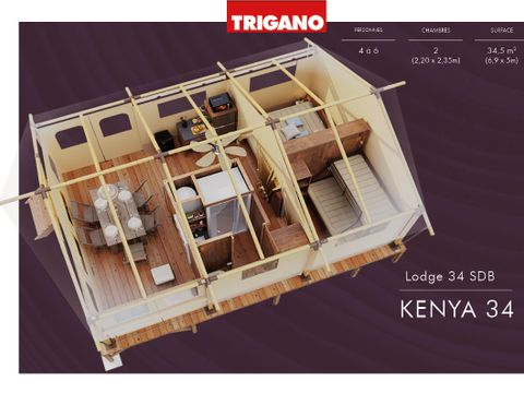 TENTE TOILE ET BOIS 4 personnes - Cabane Confort Lodge sur pilotis 32m²