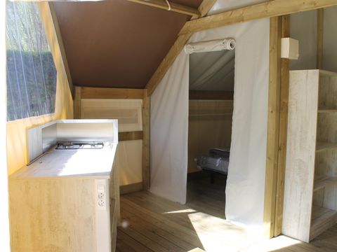 Tente en toile et en bois 4 personnes - Ecolodge confort 21m² - Sans sanitaires
