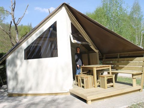 Tente en toile et en bois 4 personnes - Ecolodge confort 21m² - Sans sanitaires