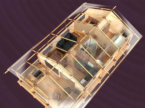 TENTE TOILE ET BOIS 5 personnes - Lodge sur pilotis Confort+ 46m²