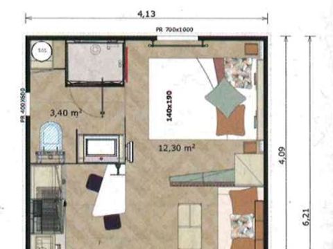 CHALET 2 personnes - Cajou Confort 1 chambre + terrasse couverte 9m²