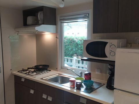 Mobilhome 6 personnes - Mobil-home Family Confort 32m² (3 chambres) + Terrasse couverte + Clim