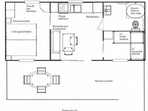 MOBILHOME 5 personnes - 2 chambres CONFORT PMR