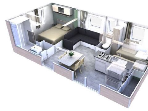 MOBILHOME 6 personnes - Trigano 2 Chambres Climatisé 4/6 pers