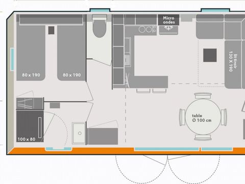MOBILHOME 6 personnes - Cottage Bora Bora 4/6 pers 2 Ch 1 Sdb ****