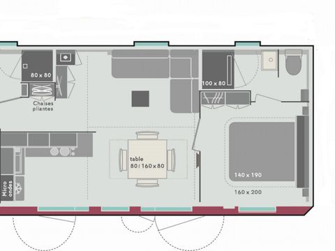 MOBILHOME 6 personnes - Cottage Casablanca 6 pers 3 Ch 2 Sdb ****