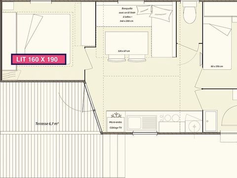 Mobilhome 4 personnes - Confort 2ch 4p Loggia