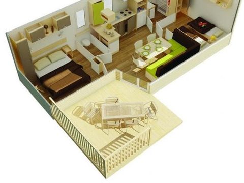 Mobilhome 4 personnes - Pacifique 2007 29m2 avec TV