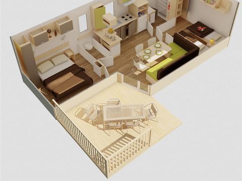 MOBILHOME 4 personnes - Eco 2 Chambres
