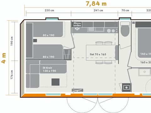 Mobilhome 4 personnes - Confort - 2 chambres