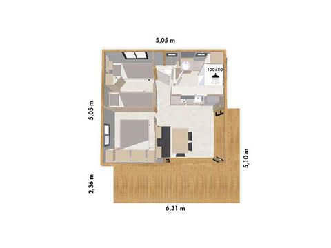 Chalet 5 personnes - Prestige - 2 chambres