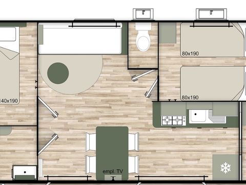 MOBILHOME 4 personnes - Mobilhome Triga 2 chambres