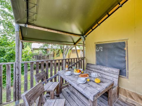 TENTE TOILE ET BOIS 4 personnes - Tente Lodge 3 Pièces 4 Personnes