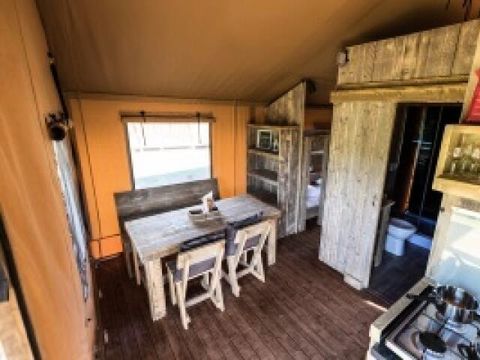 TENTE TOILE ET BOIS 4 personnes - Tente Lodge 3 Pièces 4 Personnes