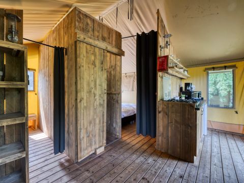 TENTE TOILE ET BOIS 4 personnes - Tente Lodge 3 Pièces 4 Personnes