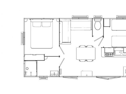 MOBILHOME 4 personnes - Cosy Home Flower 29m² (2ch - 4 pers) + CLIM + TV + LV