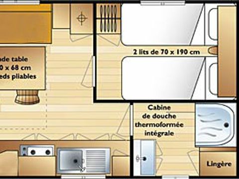 MOBILHOME 5 personnes - LUCKY 26 m² (2ch - 4/5 pers) + TV