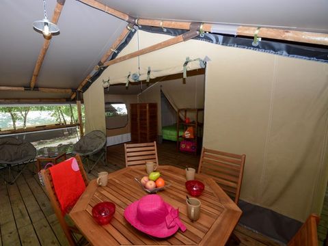 Tente en toile et en bois 5 personnes - SAFARI LODGE sans sanitaires