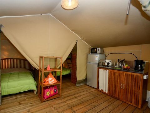 Tente en toile et en bois 5 personnes - SAFARI LODGE sans sanitaires