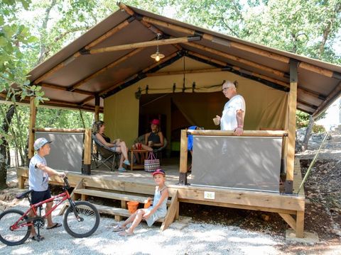 TENTE TOILE ET BOIS 5 personnes - SAFARI LODGE  sans sanitaires