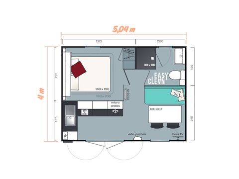 MOBILHOME 2 personnes - DUO - 20m²