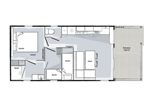 MOBILHOME 4 personnes - Mobil-home LIVING - 28m²
