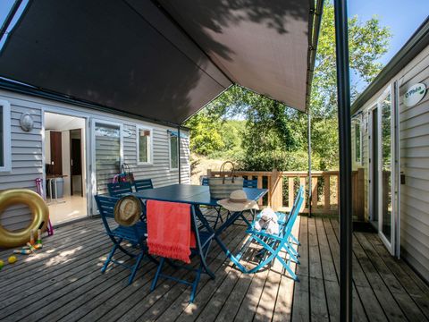 MOBILHOME 8 personnes - MH4 COTTAGE TRIBU 52.6 m² (2 Mobil-homes face à face avec terrasse commune)