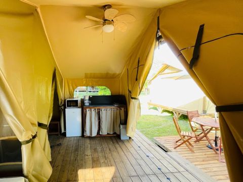 Tente en toile et en bois 5 personnes - Tente safari (sans sanitaires)