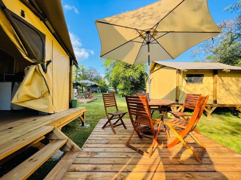 Tente en toile et en bois 5 personnes - Tente safari (sans sanitaires)