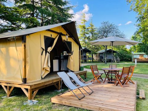Tente en toile et en bois 5 personnes - Tente safari (sans sanitaires)