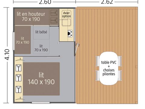 MOBILHOME 4 personnes - Tithome - sans arrivée d'eau