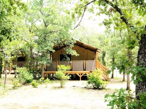 TENTE TOILE ET BOIS 5 personnes - Tente Lodge Premium 3 Pièces 5 Personnes