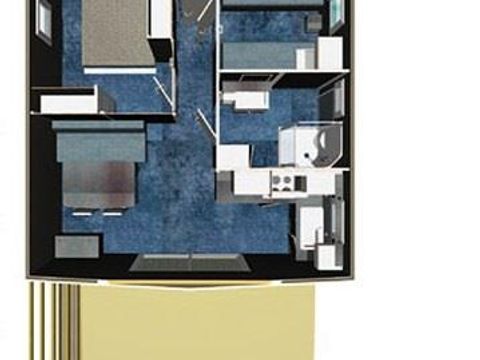 CHALET 4 personnes - Chalet Confort 26.5m² (2 chambres) + terrasse couverte + TV