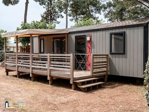 Mobilhome 6 personnes - Premium 33m² - 3 chambres - Lave Vaisselle - Lit 160 - Terrasse semi-couverte 15m²